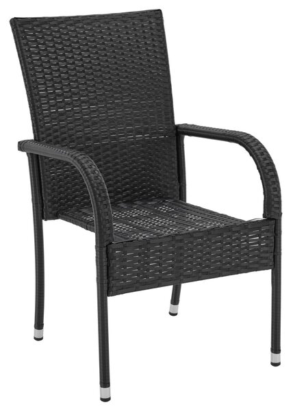 5dílný zahradní jídelní ratanový set BestBerg Capri BBRF-17785BL / černá