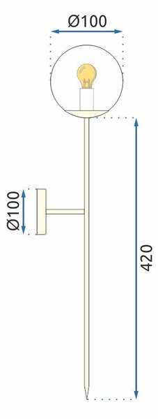 Toolight - Moderní nástěnné svítidlo 52cm APP578-1W 1xG9, zlatá, OSW-08757