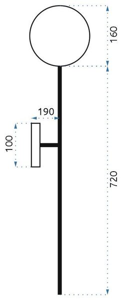 Toolight - Moderní nástěnné svítidlo 90cm APP581-1W 1xE27 60W, černá, OSW-08761