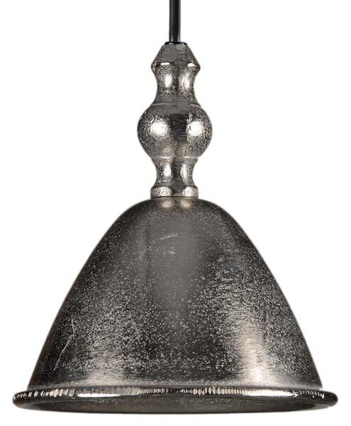 Stříbrné závěsné kovové retro světlo Abra - Ø 16*17 cm