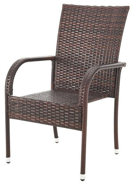 7dílný zahradní jídelní ratanový set BestBerg Capton BBRF-17786BR / hnědá