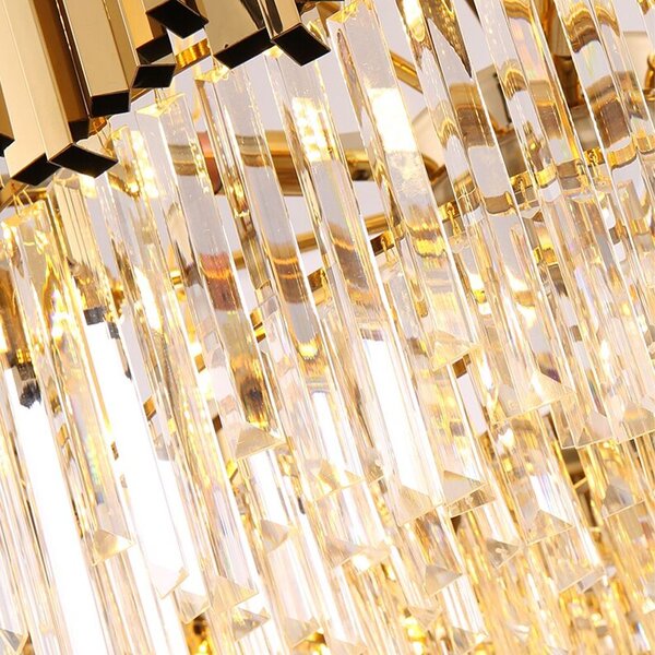 Toolight - nástěnná lampa křišťálová E27 60W APP602-W, zlatá, OSW-08914