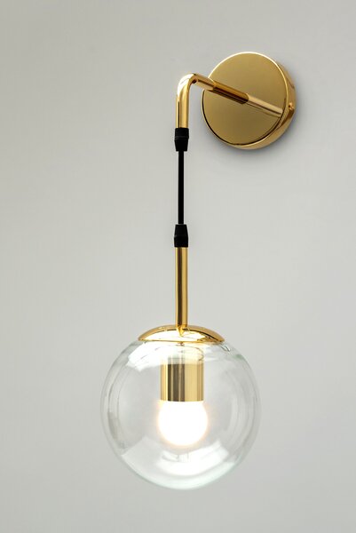 Toolight - nástěnná skleněná lampa E27 60W APP685-1W, zlatá, OSW-00095