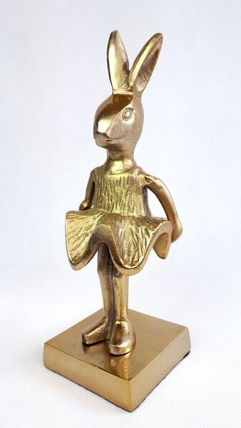 Dekorace králík Wanny bronzový - 11*10*30cm