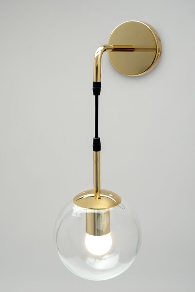 Toolight - nástěnná skleněná lampa E27 60W APP685-1W, zlatá, OSW-00095