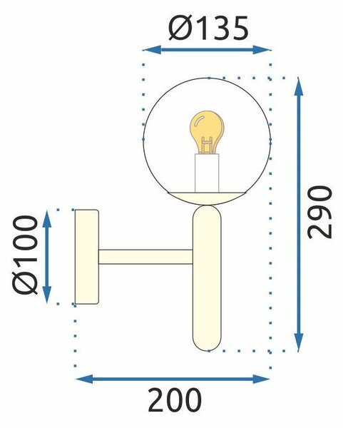 Toolight Moderní nástěnná lampa APP894-1W Zlatá