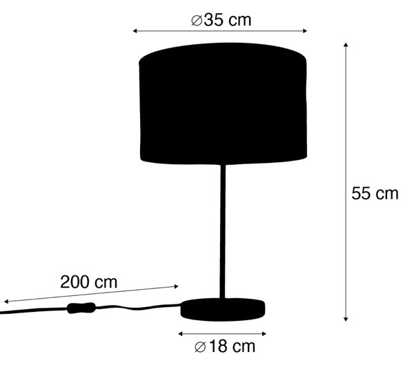 Stolní lampa mosazná se sametovým stínidlem zelená 35cm - Kaso