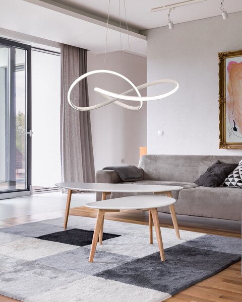 Toolight - Ring, LED závěsné svítidlo + dálkové ovládání APP396-CP, bílá, OSW-06912