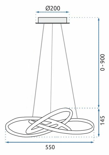 Toolight - LED stropní svítidlo + dálkový ovladač APP393-CP, chromová, OSW-06909