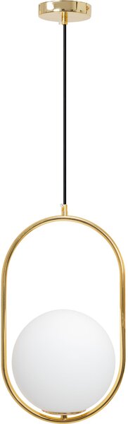 Toolight - Skleněná závěsná lampa E27 60W APP473-1CP, bílá-zlatá, OSW-00605