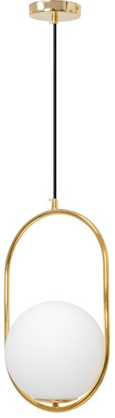Toolight - Skleněná závěsná lampa E27 60W APP473-1CP, bílá-zlatá, OSW-00605