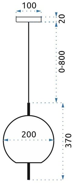 Toolight Závěsná stropní lampa Skleněná koule bílé zlato APP669-1CP