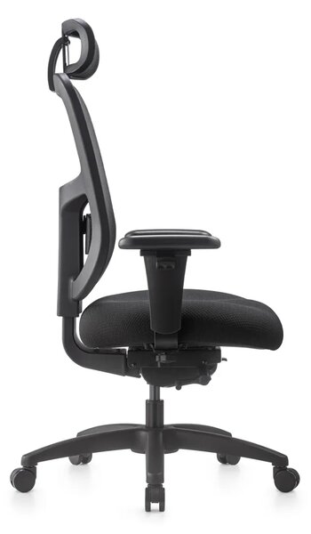 Kancelářská ergonomická židle NATUS Q24 – síťovaná, nosnost 180 kg, záruka 3 roky černá