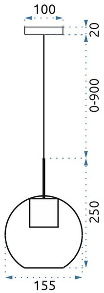 Toolight - skleněná stropní svítilna E27 60W APP686-1CP, zlatá, OSW-00097