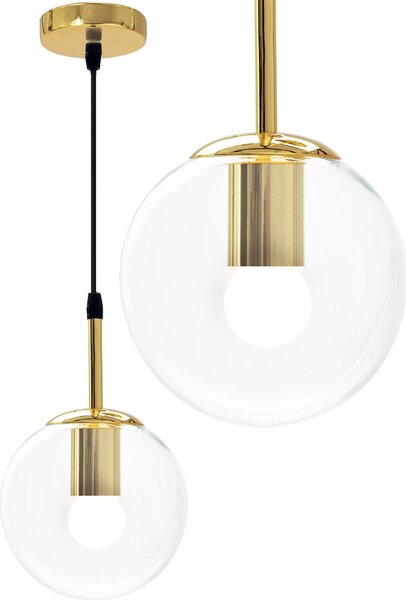 Toolight - skleněná stropní svítilna E27 60W APP686-1CP, zlatá, OSW-00097