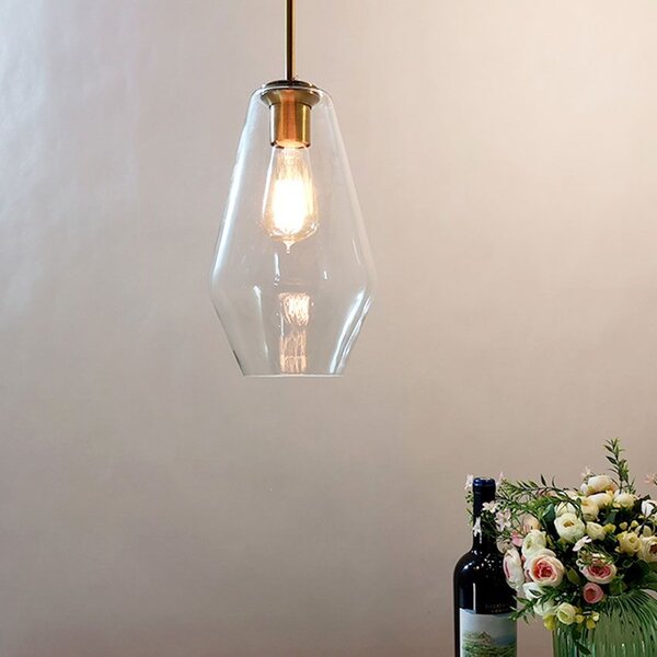 Toolight - skleněná závěsná svítilna E27 60W APP438-1CP, OSW-00568
