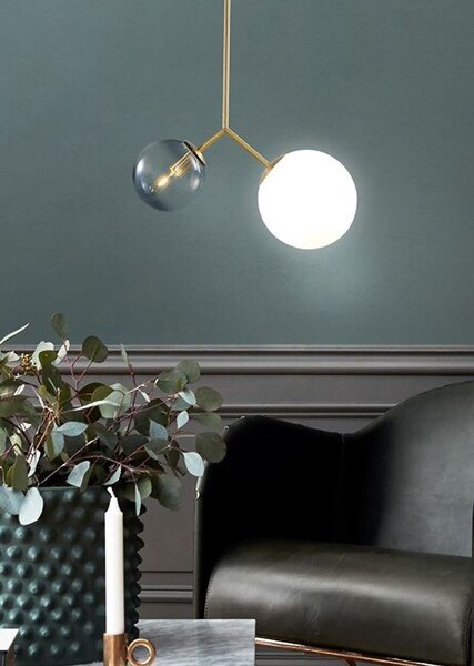 Toolight - stropní skleněná lampa E27 60W APP1013-2CP, zlatá, OSW-09482
