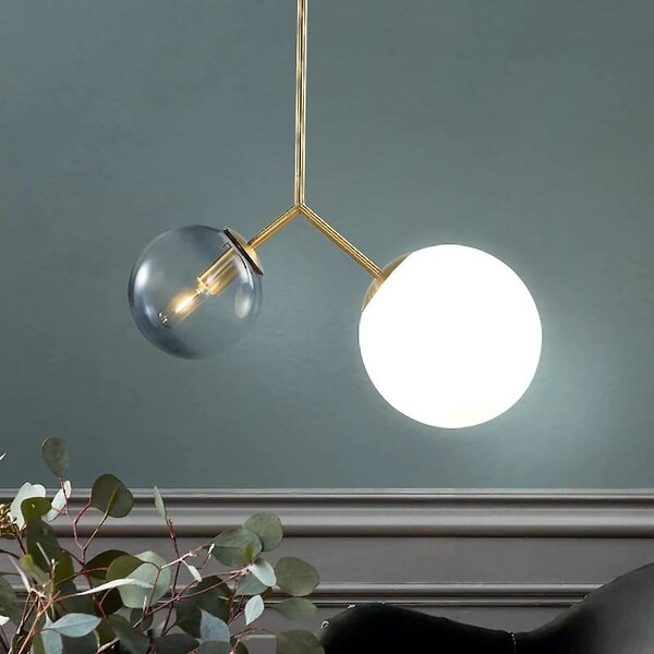 Toolight - stropní skleněná lampa E27 60W APP1013-2CP, zlatá, OSW-09482