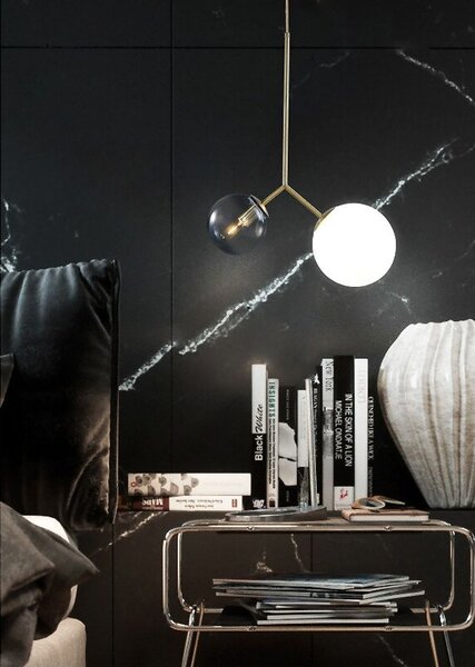 Toolight - stropní skleněná lampa E27 60W APP1013-2CP, zlatá, OSW-09482