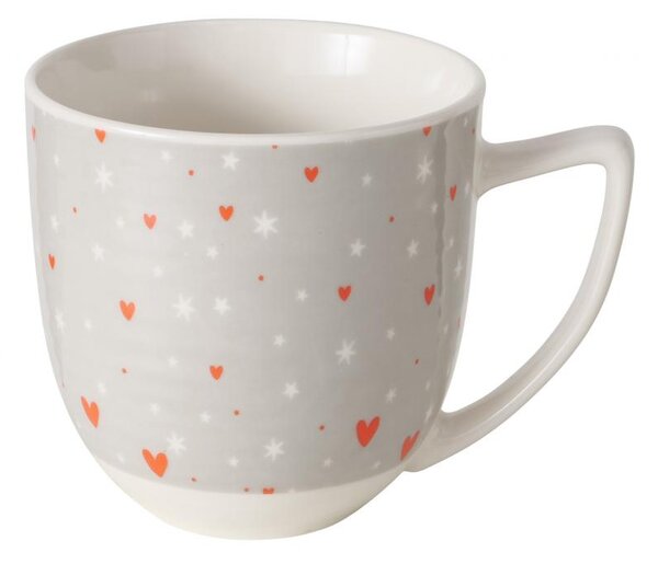 Boltze Home Collections Hrníček Anella šedý se srdíčky