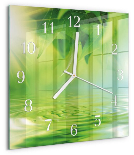 Skleněné hodiny Listy zskb-30x30-00079313