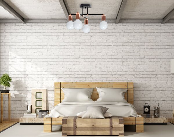 Toolight Čtyřnásobná závěsná stropní lampa z růžového zlata 392200