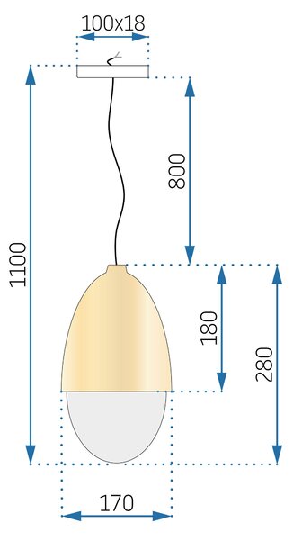Toolight - závěná lampa E27 60W APP952-1CP, hnědá-bílá, OSW-04035