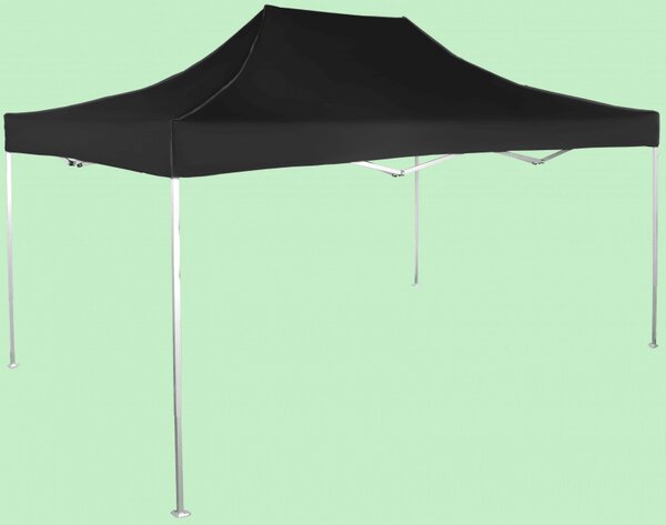 Nůžkový stan 3x4,5m hlinikovy, Černá, Bez bočních plachet