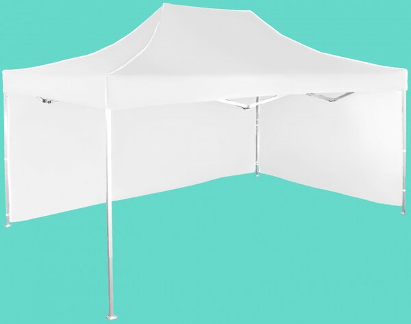Nůžkový stan 3x4,5m hlinikovy, Bílá, 2 boční plachty