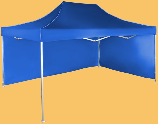 Nůžkový stan 3x4,5m hlinikovy, Modrá, 2 boční plachty
