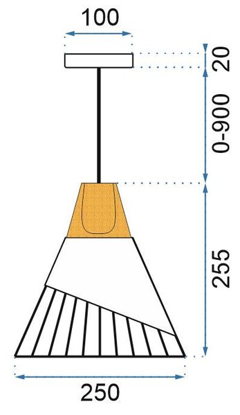 Toolight Skandinávská kovová závěsná stropní lampa APP225-1CP