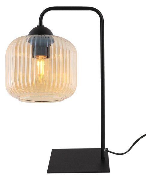 Stolní lampa Riffle, 1x medové skleněné stínítko