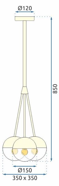 Toolight - Stropní svítidlo 3xE27, černá-bílá, OSW-05365