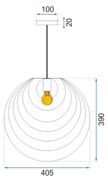 Toolight - závěsné svítidlo APP428-1CP, zlatá, OSW-01554