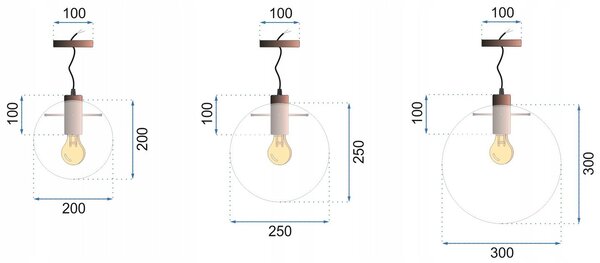 Toolight - Závěsné svítidlo Lassi 20+25+30 cm APP309-3C, černá, OSW-00341