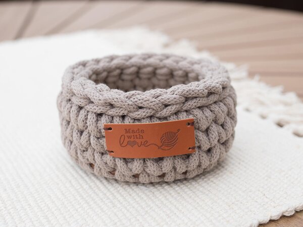 Veselte Košík kulatý 11 x 6 cm DARK BEIGE