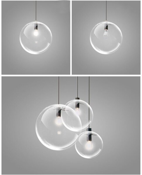 Toolight - Závěsné svítidlo Lassi 20cm APP306-1CP, E27, černá, OSW-00358