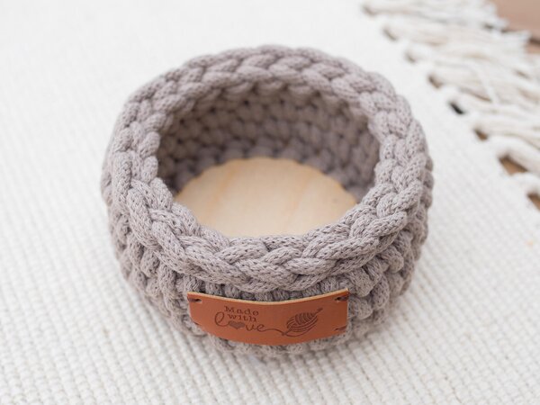 Veselte Košík kulatý 11 x 6 cm DARK BEIGE
