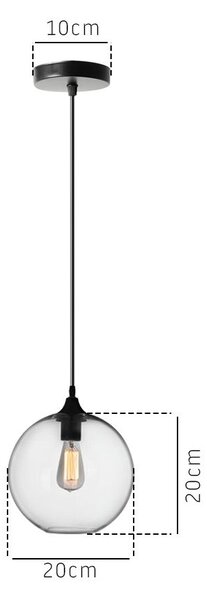 Toolight - Závěsné svítidlo E27 60W APP311-1CP, černá, OSW-00343