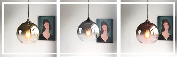Toolight - Závěsné svítidlo E27 60W APP313-1CP, růžová-zlatá, OSW-00345