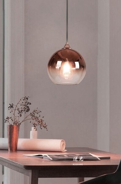 Toolight - Závěsné svítidlo E27 60W APP313-1CP, růžová-zlatá, OSW-00345