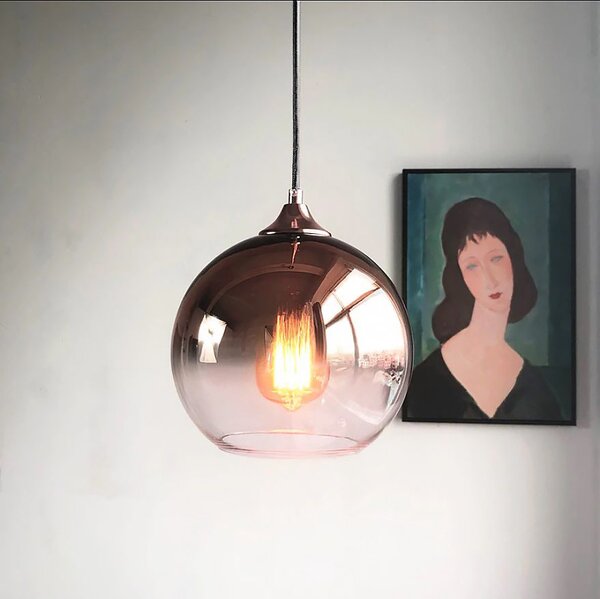 Toolight - Závěsné svítidlo E27 60W APP313-1CP, růžová-zlatá, OSW-00345