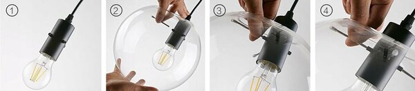 Toolight - Závěsné svítidlo Lassi 20cm APP306-1CP, E27, černá, OSW-00358