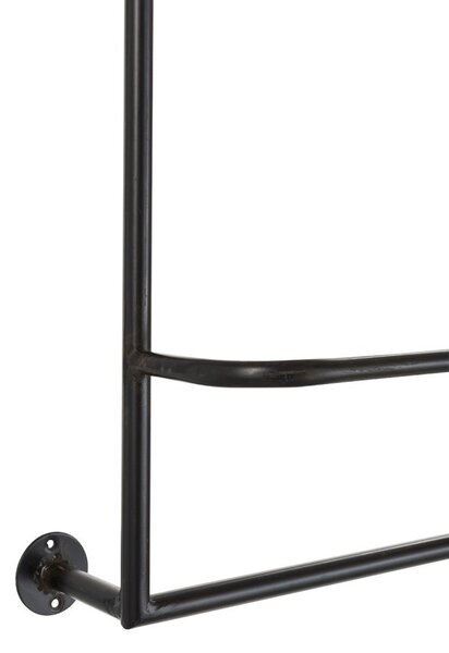 Černý nástěnný věšák na ručníky - 93*16*53 cm - J-Line by Jolipa