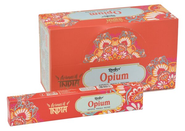 Vonné tyčinky, Opium, Aromas of India, 23cm, 15g, (Poojas)