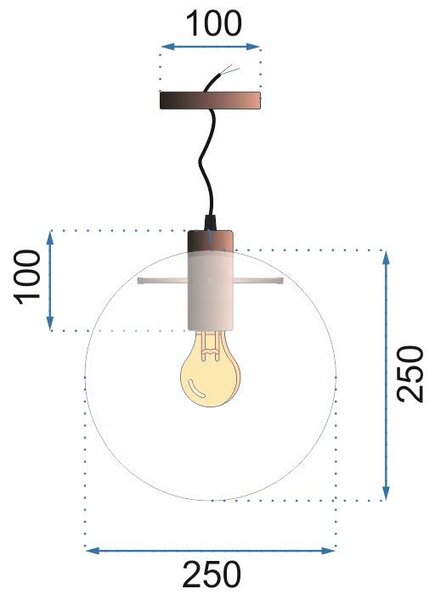 Toolight - Závěsné skleněné stropní svítidlo Lassi 25 cm, růžové zlato, OSW-00131
