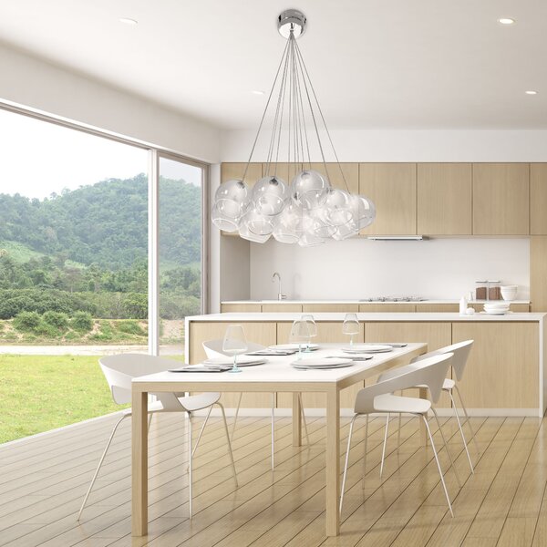 Toolight - Závěsné svítidlo skleněné koule 13xG4 25W, APP561-13CP, chromová, OSW-08237
