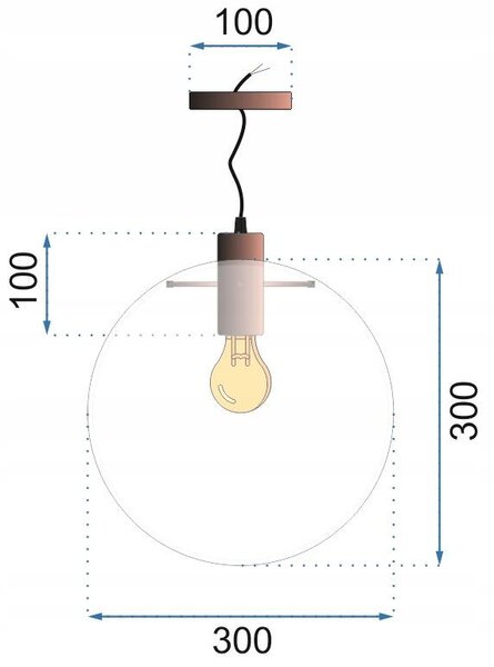 Toolight Závěsné skleněné stropní svítidlo Lassi Black 30 cm