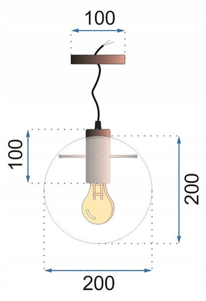 Toolight - Závěsné skleněné stropní svítidlo Lassi 20 cm 1xE27, Růžové zlato, OSW-00130