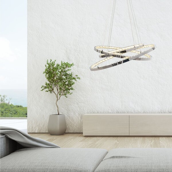 Toolight Závěsná křišťálová lampa + dálkové ovládání APP772-3CP